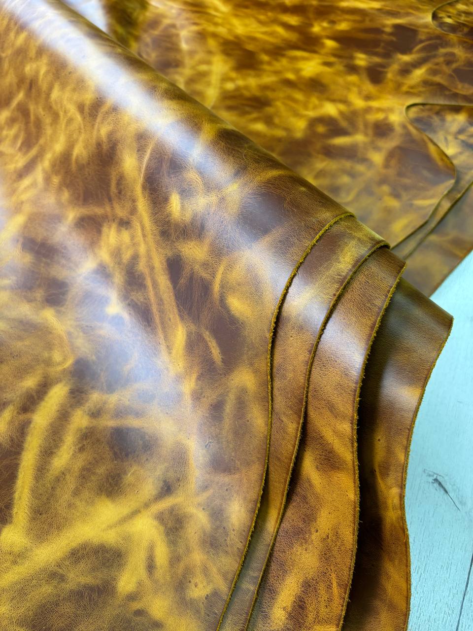 Кожа натуральная Крейзи Хорс цвета табак 2