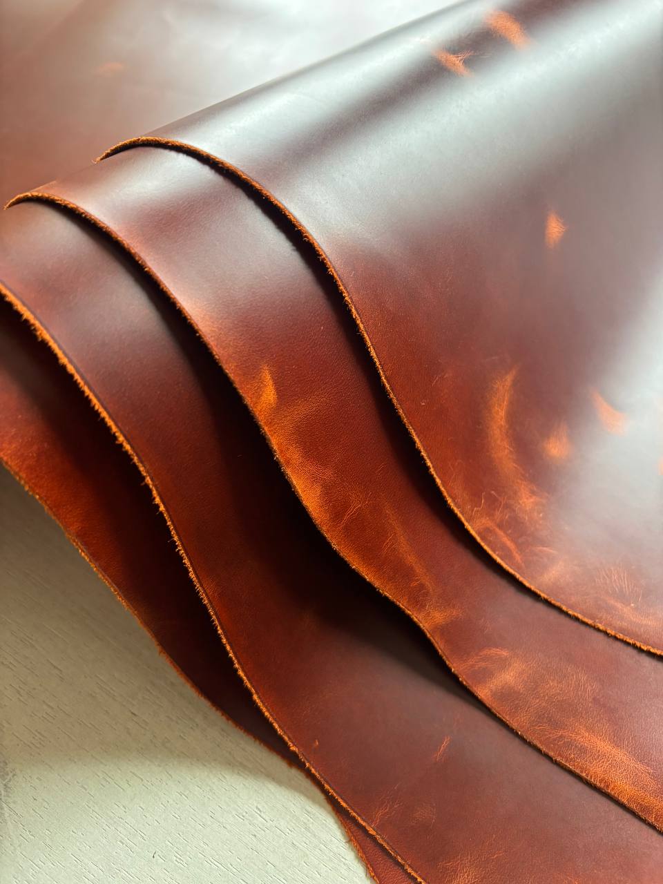 Кожа натуральная Крейзи Хорс цвета оранж 3